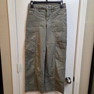 Celebrity Pink Dusty Olive Cargo Wide Leg Utility Pants Mens Size 3/26 High Rise